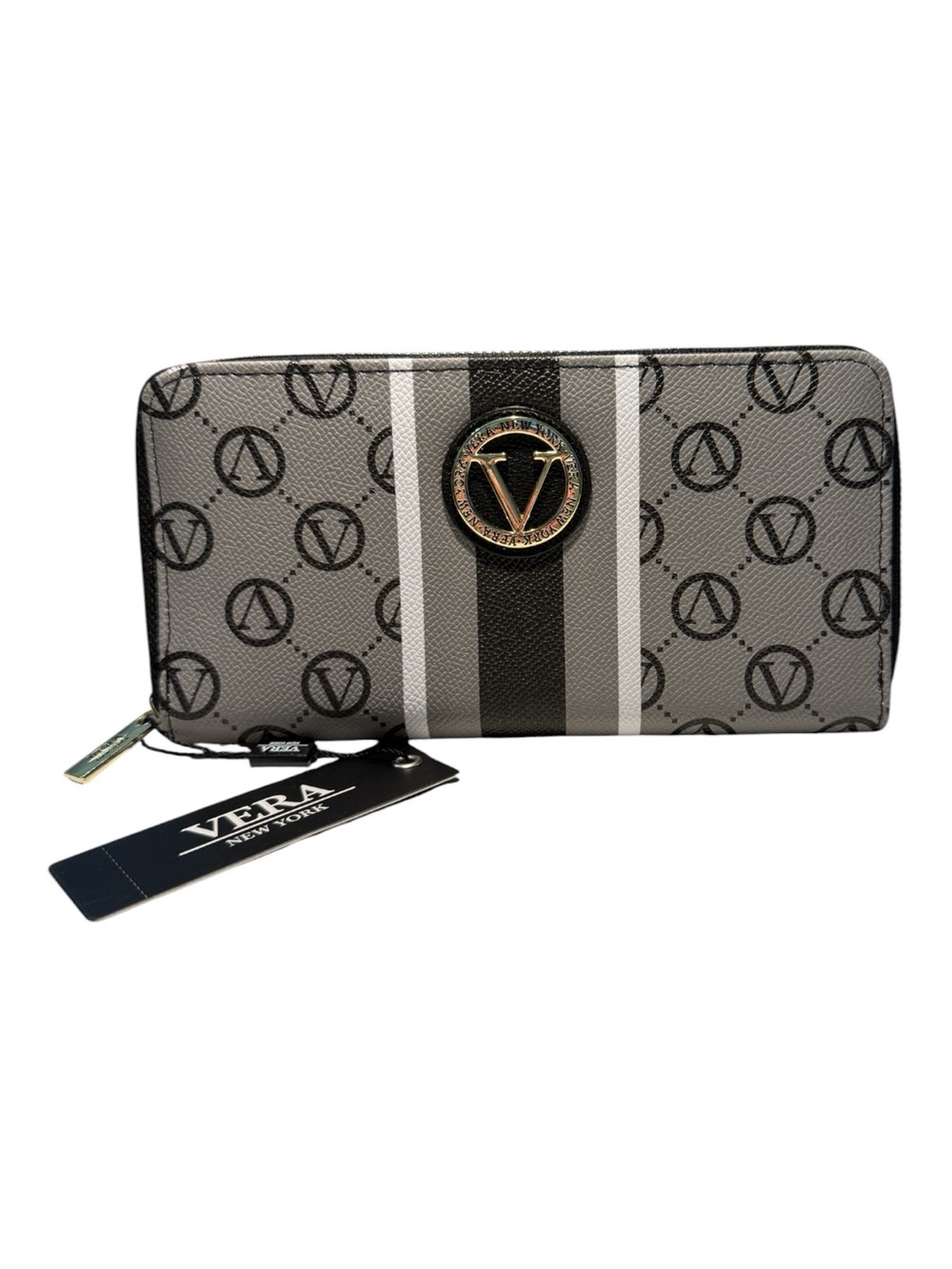Vera New York Vera Signature Zip Around Wallet NWT Black